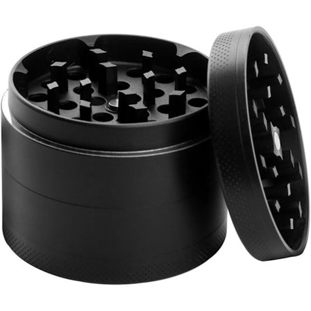 Urtekværne, Kværn til Tørre Urter Bærbar Zinklegering Metalkværn, Sort, 5x4cm/2x1.6inch