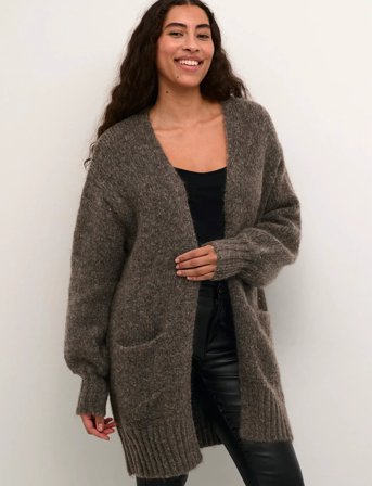 Kaffe Katrina Knit Cardigan - Brown - XXL