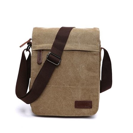 Herre Messenger Bag, Canvas Skuldertasker, Touch Screen Tablet Messenger & Skuldertasker til arbejde og skole, Cross-Body tasker.(SORT)