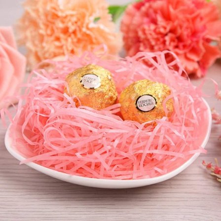 600g pakke med strimlet raffiapapir-krøllet konfetti til gavekurvsfyld-flerfarvet