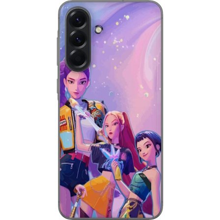 Kompatibelt Mobildeksel til Samsung Galaxy A56 Futuristiske popdamer i neonfarger med magiske detaljer mot en drømmeaktig galaksebakgrunn