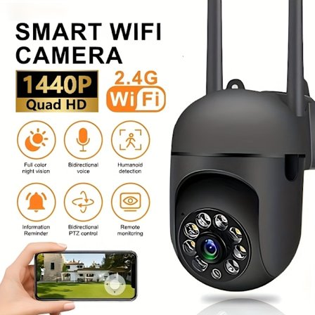 Trådløst kamera Smart WiFi-kamera med fargenattsyn Innendørs/Utendørs Toveislyd