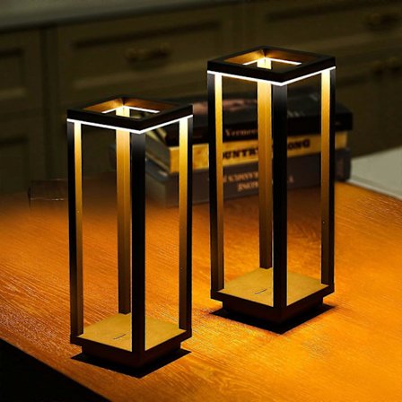 2 stk. Trådløs Bordlampe Oppladbar, IP55, 60 timers driftstid Bærbar Utendørs Bordlampe