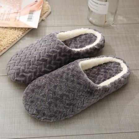 Unisex tossut pehmeä pohja mukavat liukumattomat puuvillatossut - Perfet Gray 42~43