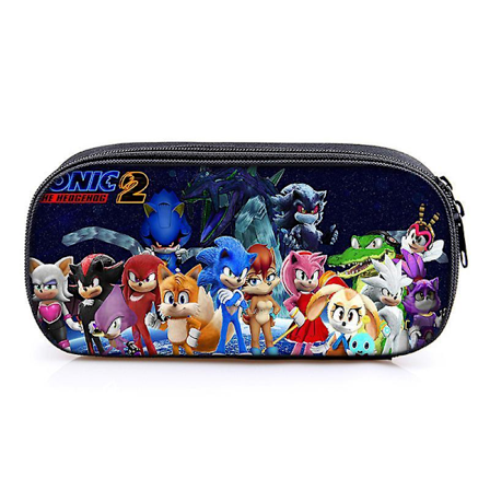 Sonic The Hedgehog Kids Pencil Case Pen Bag Pouch Stationary Organizer Case