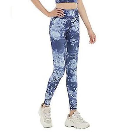 Damernas Långa Sport Leggings Löpbyxor Hög Midja Stretch Fitness Yoga Byxor (2XL ljusblå)