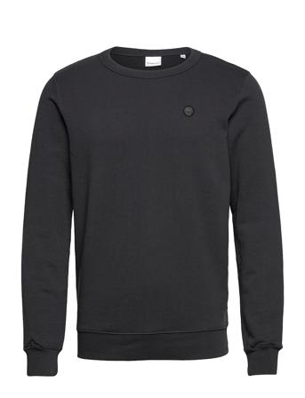 Basic Badge Sweat - Gots/Vegan Svetari Collegepaita Musta Knowledge Cotton Apparel