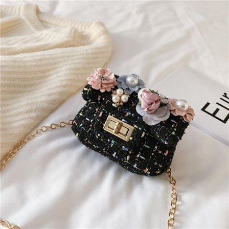 Crossbody Bag Pearl Håndveske SVART BLOMST BLOMST
