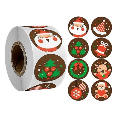 /EA/500 stycken God Jul-klistermärken, etiketter, julkort, kuvertförseglingar