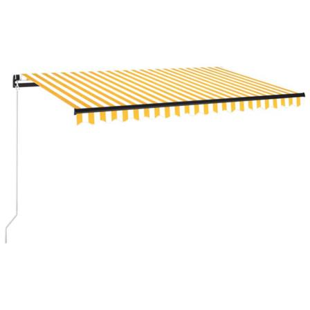 Vidaxl Markis Manuellt Infällbar 400x350 Cm Gul Och Vit Gul
