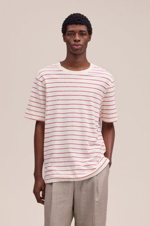 NN.07 Pedro T-Shirt Herren Rot Bio-Baumwolle