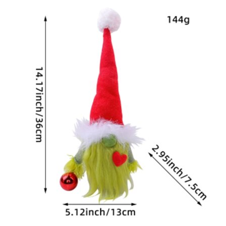 Hong Kong Kærlighed Julepynt Rød kærlighed ansigtsløs dukke ornamenter Grøn skægget dværg dukke T250829