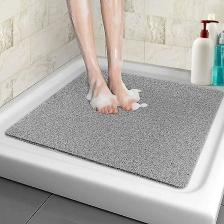 Antislipp Dusjmatte, 60X60cm, Sikkerhetsdusjmatte med Komfortabel Mykhet og Dreneringshull, PVC Massasje Dusjmatte for Våte Områder