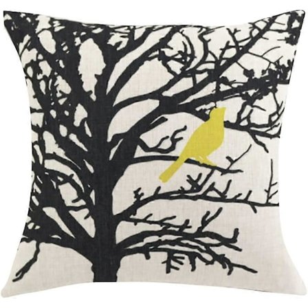 Kvadratisk Kuddfodral med Cartoon Djurtryck i Bomull, Dekorativ Kudde, Överkast, Kuddfodral för Dekoration, Lounge, Saloon