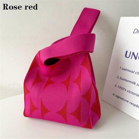 Stickad Handväska Handväska ROSE RED