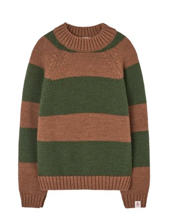 THE ANIMALS OBSERVATORY Stripes Brown Boxfish Sweater - Brown - 4 Y