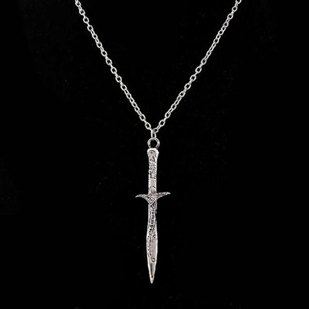 Antik Retro Stab sværd Sting Sølv Sværd Vedhæng Halskæde Til Hot Film Ny (LGL)