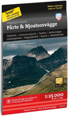 Calazo Högalpin karta: Pårte & Njoatsosvágge 1:25 000