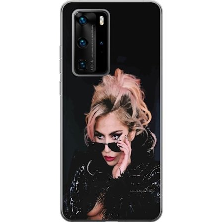Kompatibelt Mobildeksel til Huawei P40 Pro Lady Gaga portrett med solbriller og dramatisk sminke i mørk glamorøs stil