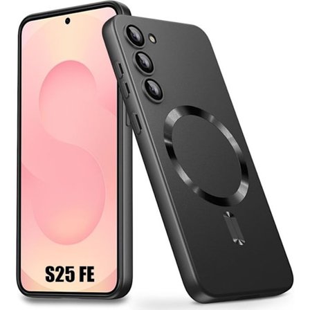 Magnetisk Cover - BOOLING - til Samsung Galaxy S25 FE - Kradsikker Silikone Stødabsorberende - Sort