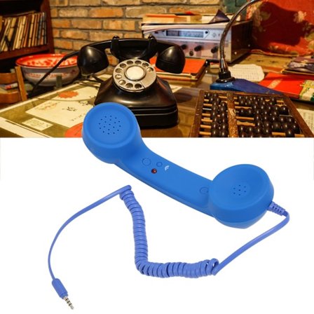 Matkapuhelimen kuuloke 3,5 mm liittimellä Retro Säteilynsuojattu Langallinen Puhelin Kuuloke Vastaanotin Älypuhelimelle Tietokoneelle Sininen