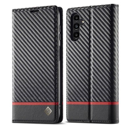 SKALO Samsung A17 LC.IMEEKE Carbon Fiber Plånboksfodral - Svart