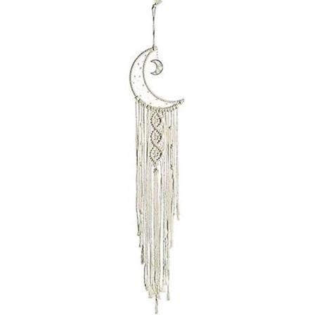 Unelma-amuletit käsintehdyllä kuu- ja tähtikuviolla kudottu puuvilla unelma-amuletit Boho Macrame seinävaate Koti sisustus Koriste-esine Käsityölahja 