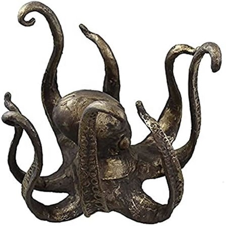 Blæksprutte Kaffekrus Holder Krusholder Vedhæng Tekop Holder Vintage-Stil Resin Blæksprutte Bordplade Statue Ornament