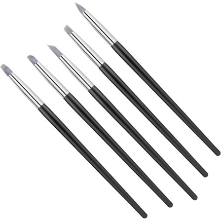 Ler Carving Værktøjer, Silikone Polymer Ler Carving Værktøj Pen Gummi Pen 5 Stykker, Professionel Silikone Gummi Pen, Keramik Carving Værktøjssæt.