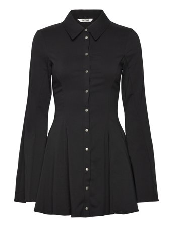 Monki Flouncy Mini Shirt Dress - Black - 36