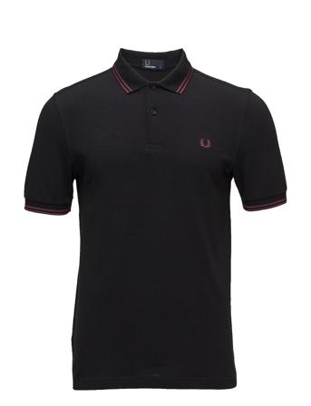 Twin Tipped Fp Shirt Polos Short-sleeved Svart Fred Perry