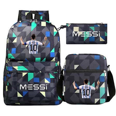 Uudet Messi-reput 3 kpl Jalkapallo tähdet Printe Kevyt Yksinkertainen Läppäri Koulureput Juniori-lukiolaiset Mochilas DB