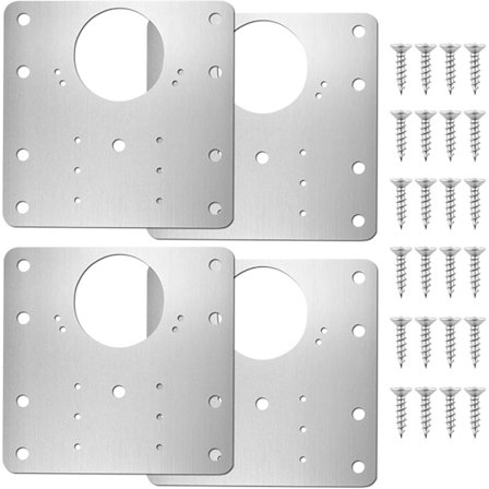 4 stk. hængsel reparationsplade skab dør hængsel plade kit med 24 S