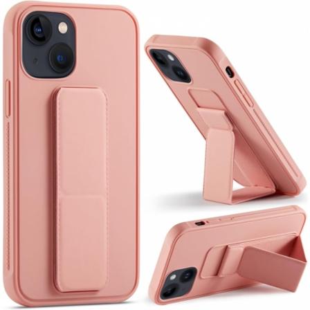 Silikonikotelo ja jalusta iPhone 11 Pro Max -puhelimeen, Pinkki Rosa