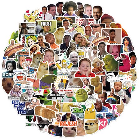 100 stk Morsomme Meme-klistremerker for Laptop, Trendy Vinylklistremerker for Datamaskin, Telefoner, Macbooks (Vanntette)