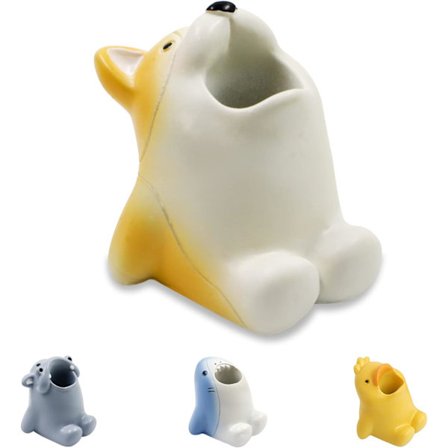 Kul hartspenna pennhållare, mini djur singel tandborste stativ