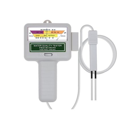 Vattenkvalitetstestare Bärbar Digital Monitor PH Vattenkvalitetstestare Analyserande Klor Kit för Pooltest (Vit)
