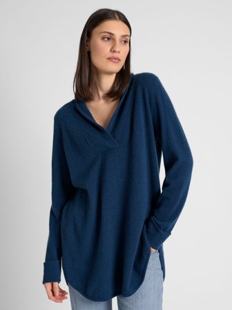 Kashmina - Kashmirgenser "Ida" - mountain blue - Size S
