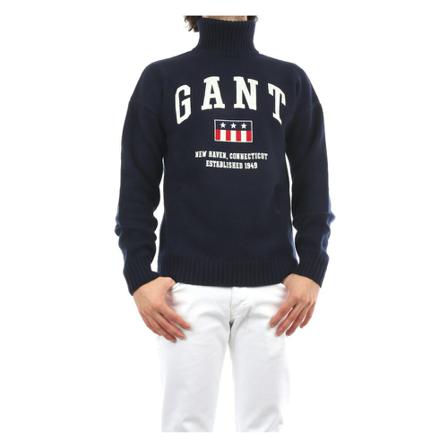Gant 2103.8070013 High Neck Blå, Herre Rullekraver