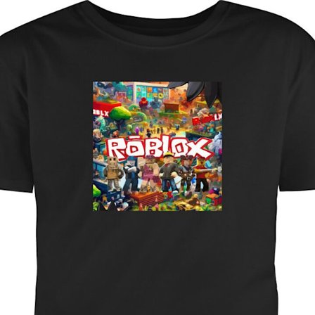 Barn T-skjorte Roblox eventyrverden full av figurer, fargerike spillmiljøer og actionfylte byggverdener - populært spillunivers for barn og unge.