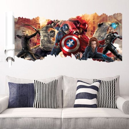 For Marvel Avengers Vinyl Smashed Wall Art Decal Stickers Sovrum