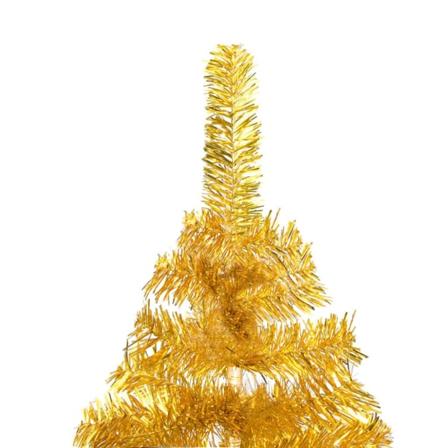 Vidaxl Plastgran Med Led Och Julgranskulor Guld 150 Cm Pet Guld