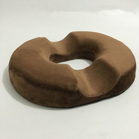 Memory Foam Siddepude - 42*34*7CM i Sort Velour - Coccyx Ortopædisk Pude til Hæmorider, Prostatasmerte Lindring - til Hjem, Bil, Kontor