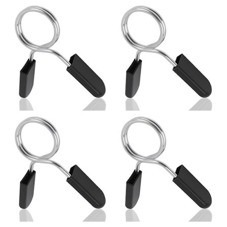 L fjäder för hantlar 25mm i diameter 4PCS spole hantelklipp fjäril zink vit elektropläterad med plasthandtag