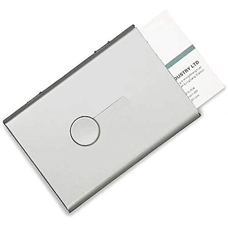 Bärbar visitkortshållare i rostfritt stål (Silver)