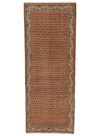 Handgeknüpft Colored Vintage 80X206 Vintage Wollteppich Braun/Dunkelrot Klein