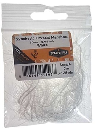 Semperfli Synthetic Crystal Marabou 20mm - White