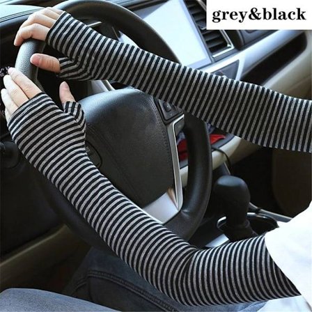 Långa handskar Långärmad GRÅ&SVART grå&svart