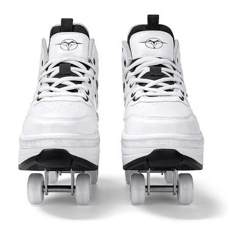 Unisex Ungdoms Deformasjons Skøyte Sko Fire Hjul Runder Med Rulleskøyter Sko Casual Sneakers Deform Rullesko Aubur