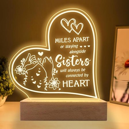 Søstergaver fra søster, morsdaggaver til søster, søster bursdagsgaveideer, gravert søster nattlys, søster bursdagsgaver fra søster